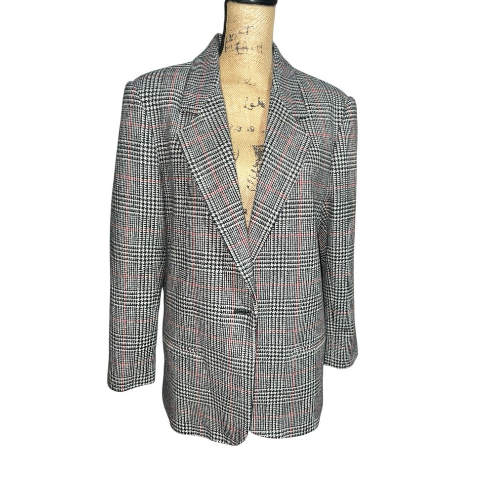 Vintage Donny Brooke Plaid Wool Jacket‎ Size 14 Academia Preppy